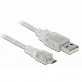 Cablu Delock 83901, USB 2.0 male - Micro USB 2.0 male, 2m, Clear