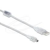 Cablu Delock 83906, USB 2.0 male - Mini-B male, 1.5 m, Clear