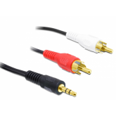 Cablu Delock 84000, 3.5mm jack male - 2x RCA male, 1.5m, Black