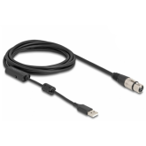 Cablu audio Delock 84178, USB-A male -  XLR jack, 3 m, Black