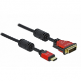 Cablu Delock 84344, HDMI male - DVI male, 5m, Black-Red