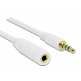 Cablu Delock 84480, 3.5mm jack male - 3.5mm jack female, 1m, White