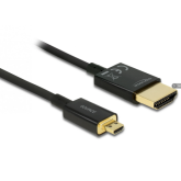 Cablu HDMI Delock 84784, Micro HDMI male - HDMI male, 3 m, Black