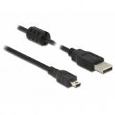 Cablu DeLock, USB 2.0 - mini USB Tip B, 3m, Black