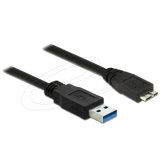 Cablu Delock 85075, USB-A male - micro USB-B, 3 m, Black