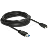 Cablu Delock 85076, USB-A male - micro USB-B, 5 m, Black