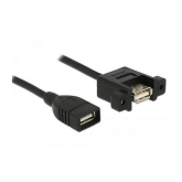 Cablu Delock 85105, USB 2.0 female - USB 2.0 female panel-mount, 0.25 m, Black
