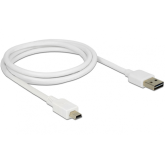 Cablu Delock 85157, USB 2.0 male - Mini USB-B male, 1m, White