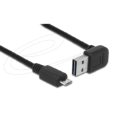 Cablu de date Delock 85203, USB-A male - micro USB-B male, 0.5 m, Black