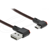 Cablu de date Delock 85271, USB-A male - Micro USB-B male, 1 m, Black-Red