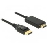 Cablu Delock 85316, DisplayPort male - HDMI male, 1m, Black