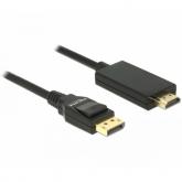 Cablu Delock 85318, DisplayPort male - HDMI male, 3m, Black