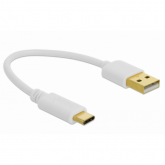 Cablu de date Delock 85355, USB-A male - USB-C, 0.15m, White