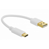 Cablu de date Delock 85355, USB-A male - USB-C, 0.15m, White