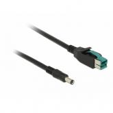 Cablu Delock 85497, PoweredUSB male - 5.5x2.1mm male, 1m, Black