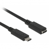 Cablu Delock 85534, USB-C female - USB-C male, 1.5m, Black