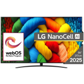 Televizor LED NanoCell LG Smart 86NANO81A3A, Seria NANO81, 86 inch, Ultra HD 4K, Black