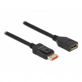 Cablu Delock 87071, DisplayPort male - DisplayPort female, 2m, Black
