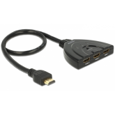 Adaptor Delock 87619, 3x HDMI female + HDMI male, Black