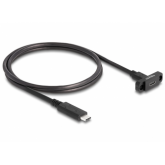 Cablu Delock 87824, USB-C male - USB-C female, 1m, Black
