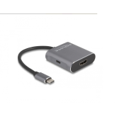 Adaptor Delock 87867, USB-C male - HDMI + DisplayPort + USB-C female, Grey