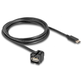 Cablu Delock 88057, USB 2.0 female - USB-C male, 1.5m, Black