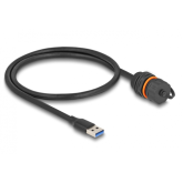 Cablu Delock 88149, USB-A female - USB-A male, 0.60m, Black