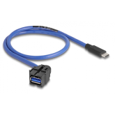 Cablu Delock 88156, USB-C male - USB 3.0 female, 0.5m, Blue