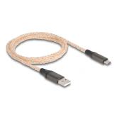 Cablu de date Delock 88164, USB-A male - USB-C male, 1m, Transparent