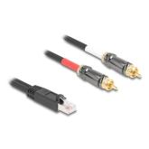 Cablu Delock 88171, RJ-45 male - 2 x RCA male, 2m, Black