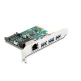 Adaptor PCI-Express Delock 90105, PCI Express x1 - 3x USB-A - 1x RJ45