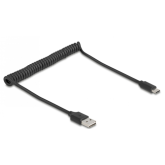 Cablu de date Delock 90133, USB-A male - USB-C male, 0.8 m, Black