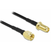 Cablu Antena Delock 90444, SMA plug - SMA jack, 15m, Black