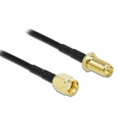 Cablu Antena Delock 90445, RP-SMA plug - RP-SMA jack, 2m, Black