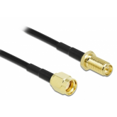 Cablu Antena Delock 90465, RP-SMA plug - RP-SMA jack, 10m, Black