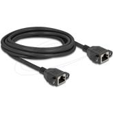 Cablu Delock 90785, S/FTP, Cat.6A, 1 x RJ45 female - 1 x RJ45 female, 2 m, Black