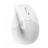 Mouse Optic Logitech Lift Vertical Ergonomic for Mac, USB Wireless/Bluetooth, Off-White