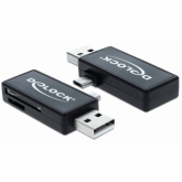 Card Reader Delock OTG 91731, USB 2.0 + micro USB, Black