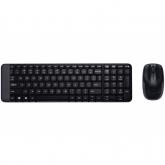 Kit Wireless Logitech MK220 - Tastatura, USB, Layout US, Black + Mouse Optic, USB Wireless, Black