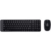 Kit Wireless Logitech MK220 - Tastatura, USB, Layout US, Black + Mouse Optic, USB Wireless, Black