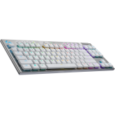 Tastatura Wireless Logitech G915 TKL Tenkeyless Lightspeed, RGB LED, Bluetooth/USB, Layout US, White