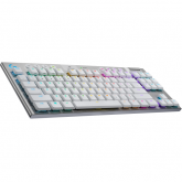 Tastatura Wireless Logitech G915 TKL Tenkeyless Lightspeed, RGB LED, Bluetooth/USB, Layout UK, White