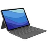 Husa/Stand Logitech Combo Touch cu tastatura pentru iPad Pro 1/2/3th gen de 11inch, Layout UK, Oxford Grey