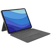 Husa/Stand Logitech Combo Touch cu tastatura pentru iPad Pro 5th gen de 12.9inch, Layout UK, Oxford Grey