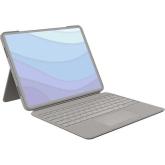 Husa cu tastatura Logitech Combo Touch cu tastatura pentru iPad Pro 5th gen de 12.9inch, Layout UK, Sand