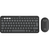 Kit Wireless Logitech MK950 Pebble 2 - Tastatura, USB Wireless/Bluetooth, Layout US, Graphite + Mouse Optic, USB Wireless/Bluetooth, Graphite
