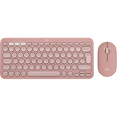 Kit Wireless Logitech MK950 Pebble 2 - Tastatura, USB Wireless/Bluetooth, Layout US, Graphite + Mouse Optic, USB Wireless/Bluetooth, Rose