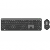 Kit Wireless Logitech MK950 Signature Slim Combo - Tastatura, USB Wireless/Bluetooth, Layout US, Graphite + Mouse Optic, USB Wireless/Bluetooth, Graphite