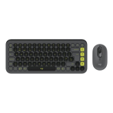 Kit Wireless Logitech Pop Icon Combo - Tastatura, USB Wireless, Layout UK, Graphite + Mouse Optic, USB Wireless, Graphite