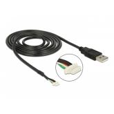 Cablu Delock 95987, USB-A 2.0 male - 5 pin SMT, 1.5m, Black